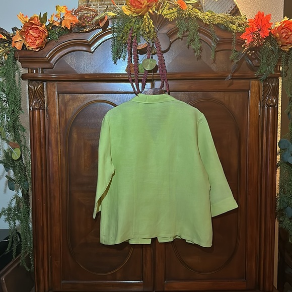 EUC Y2K First Issue Liz Claiborne Cropped Ramie Blend Button Down Shirt - Picture 8 of 11